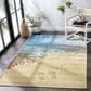 Safavieh Barbados Tropical Beach BAR550  8" x 10"5" Gold and Blue Indoor/Outdoor Area Rug, , large