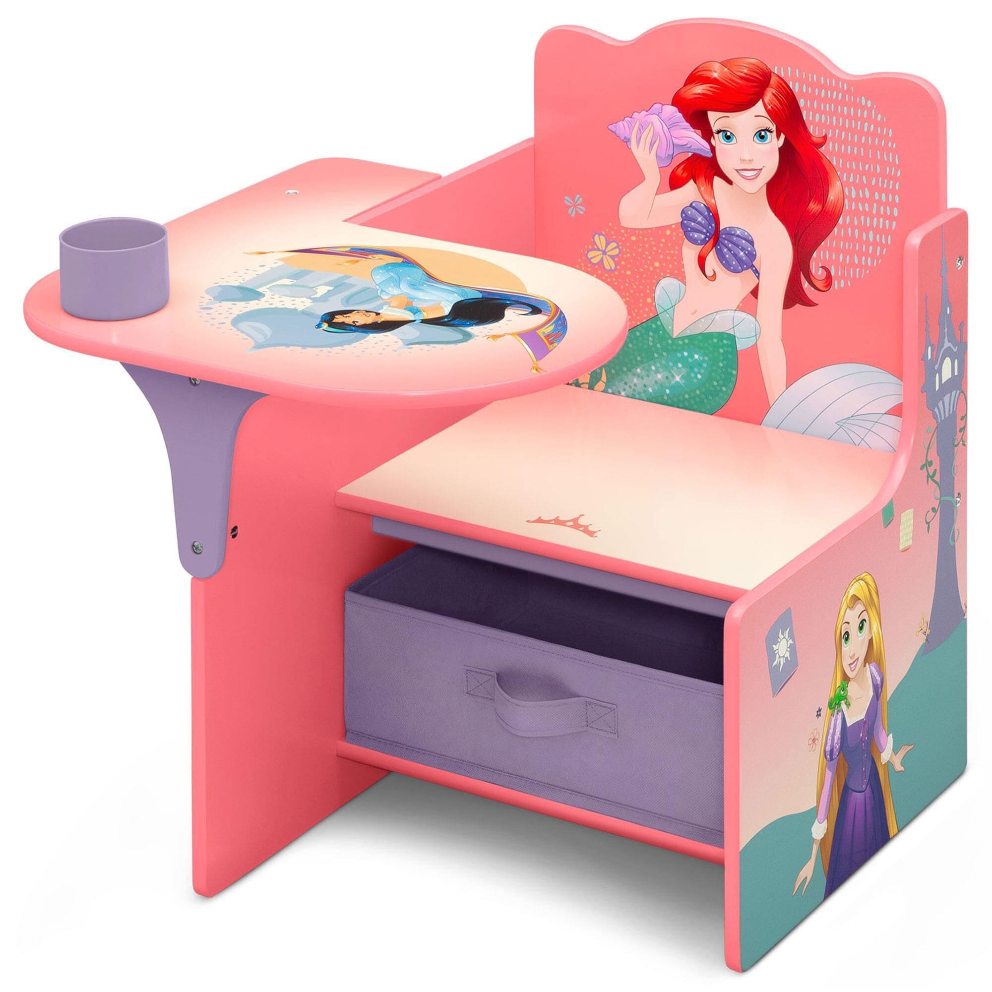 Delta Disney Princess Chair Desk with Storage Bin in Multicolor NFM