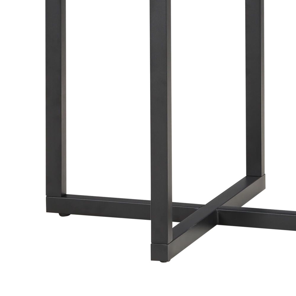 Steve Silver Furniture Yukon Round End Table in Walnut and Black, , large