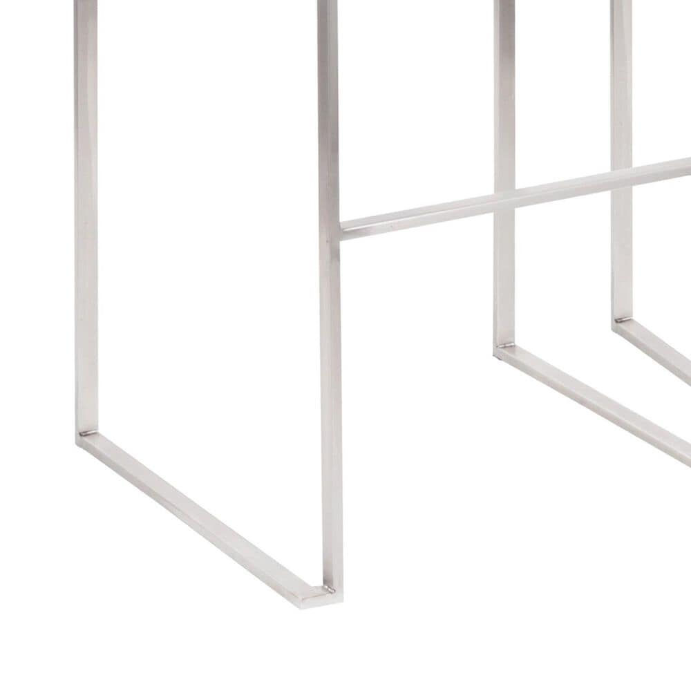 Lumisource Fuji Stackable Barstool with Grey Faux Leather Cushion in Stainless Steel (Set of 2), , large