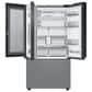 Samsung Bespoke Bespoke 24 Cu. Ft. French Door Refrigerator with Beverage Center - White Glass Top Panels and Grey Glass Bottom Door Panel Included, , large