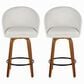 LumiSource Matisse 26" Swivel Counter Stool with Cream Fabric Upholstery in Walnut and Black (Set of 2), , large