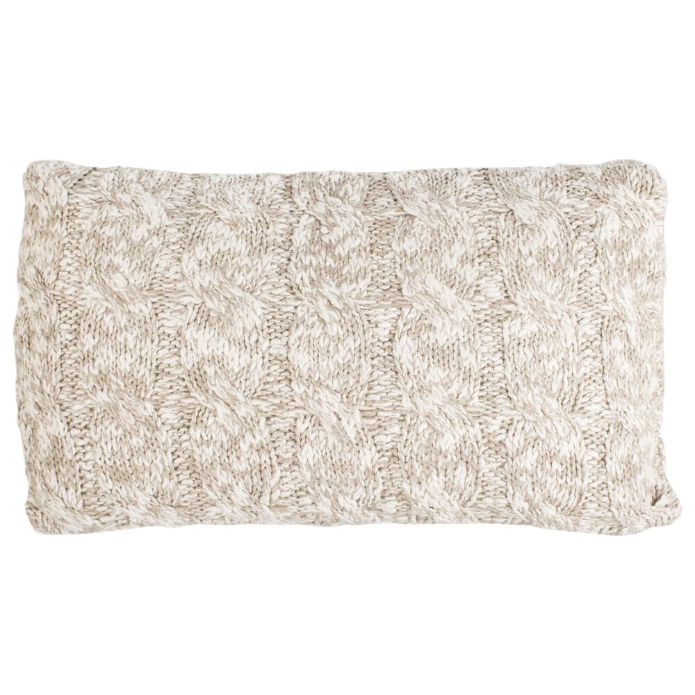 Safavieh Chunky Knit Pillow in Stone and Natural, , large