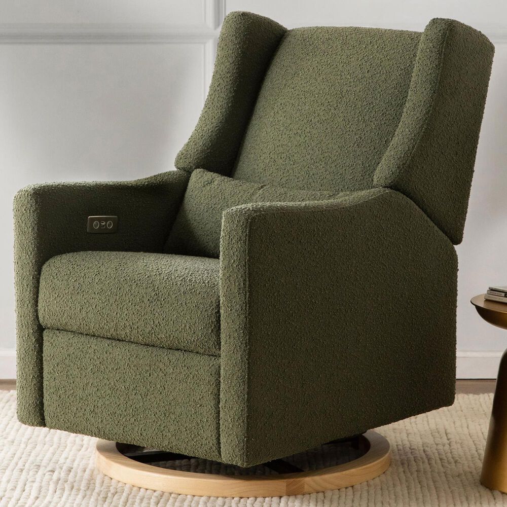 New Haus Kiwi Power Recliner and Swivel Glider in Olive Boucle, , large