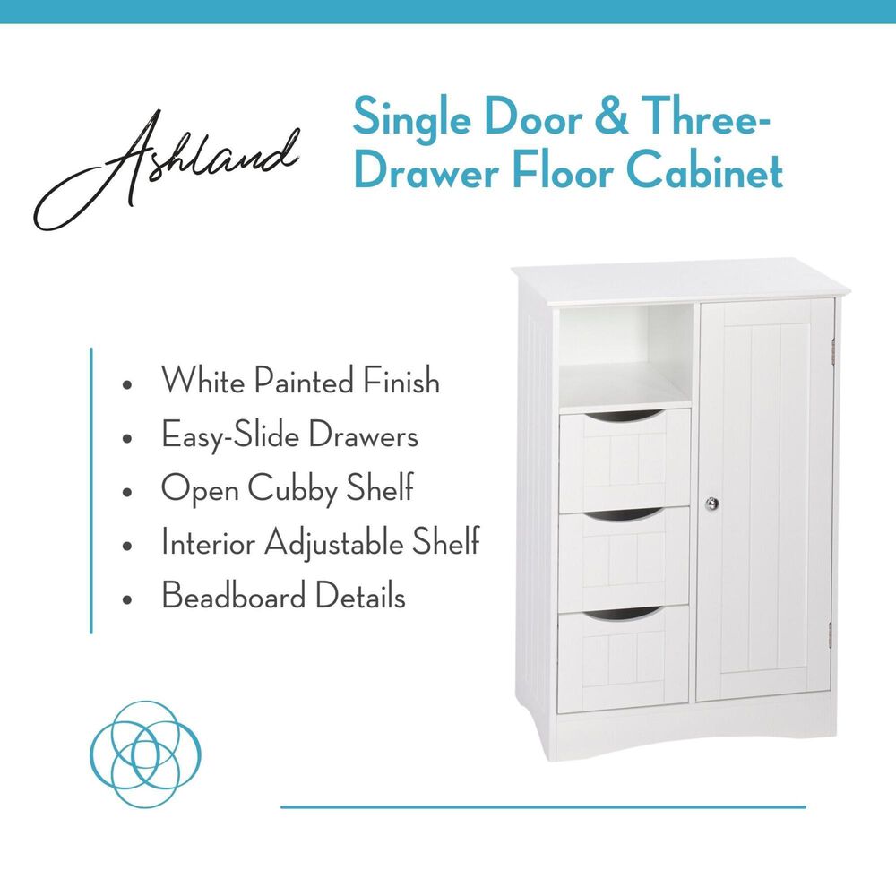 RiverRidge Home Ashland 1-Door Floor Cabinet in White, , large