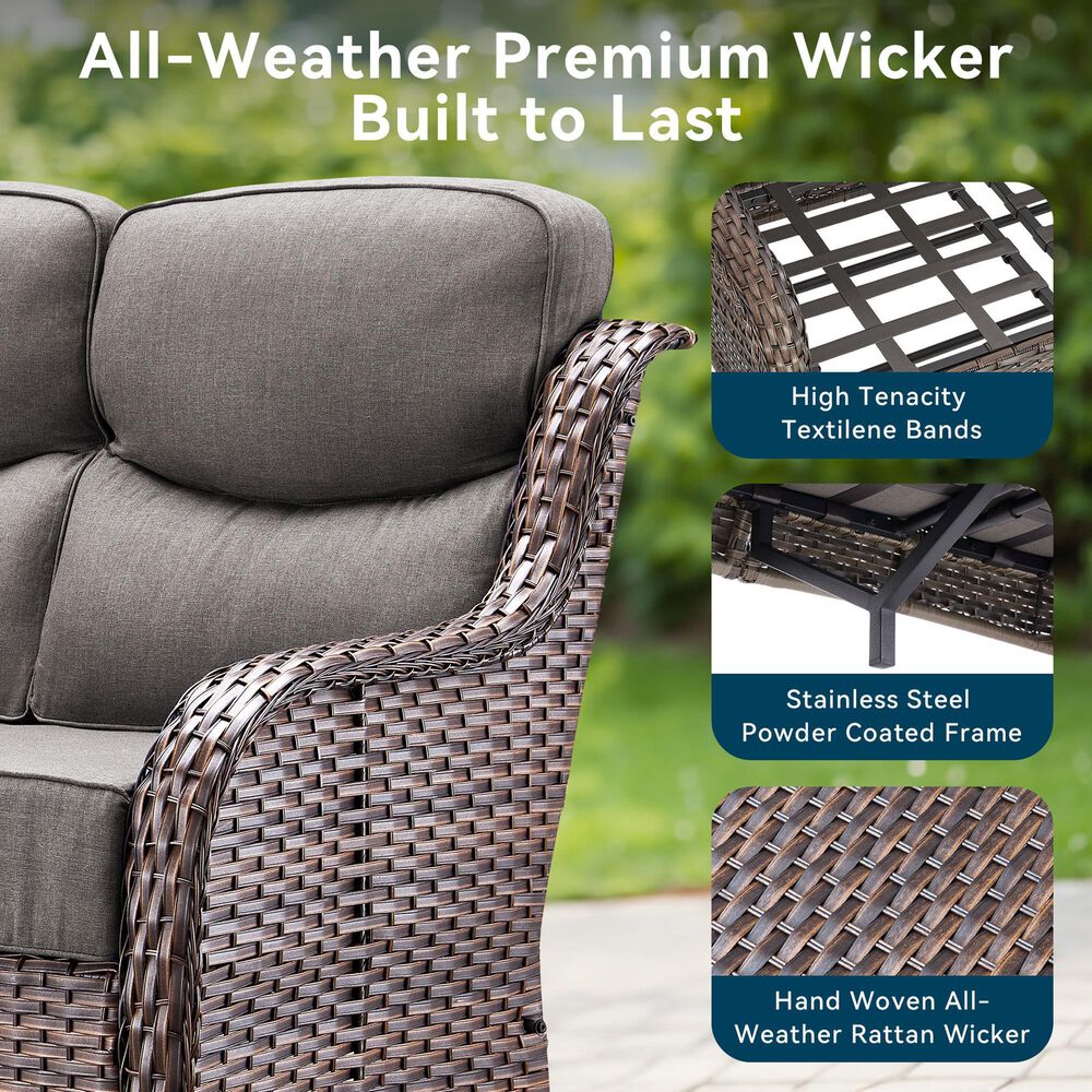 Sunwell Garden 6-Piece Fire Pit Set in Gray, , large