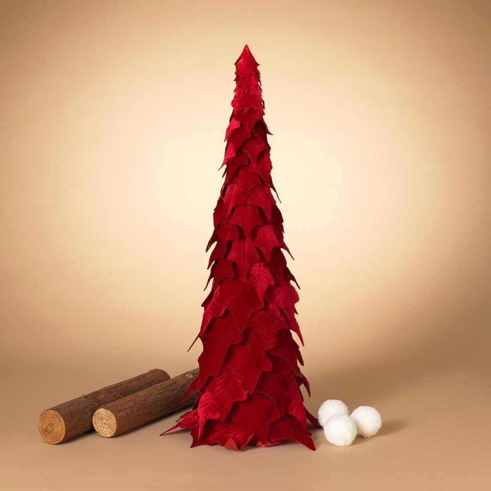 The Gerson Company 36&quot; Holiday Velvet Poinsettia Tree in Red, , large