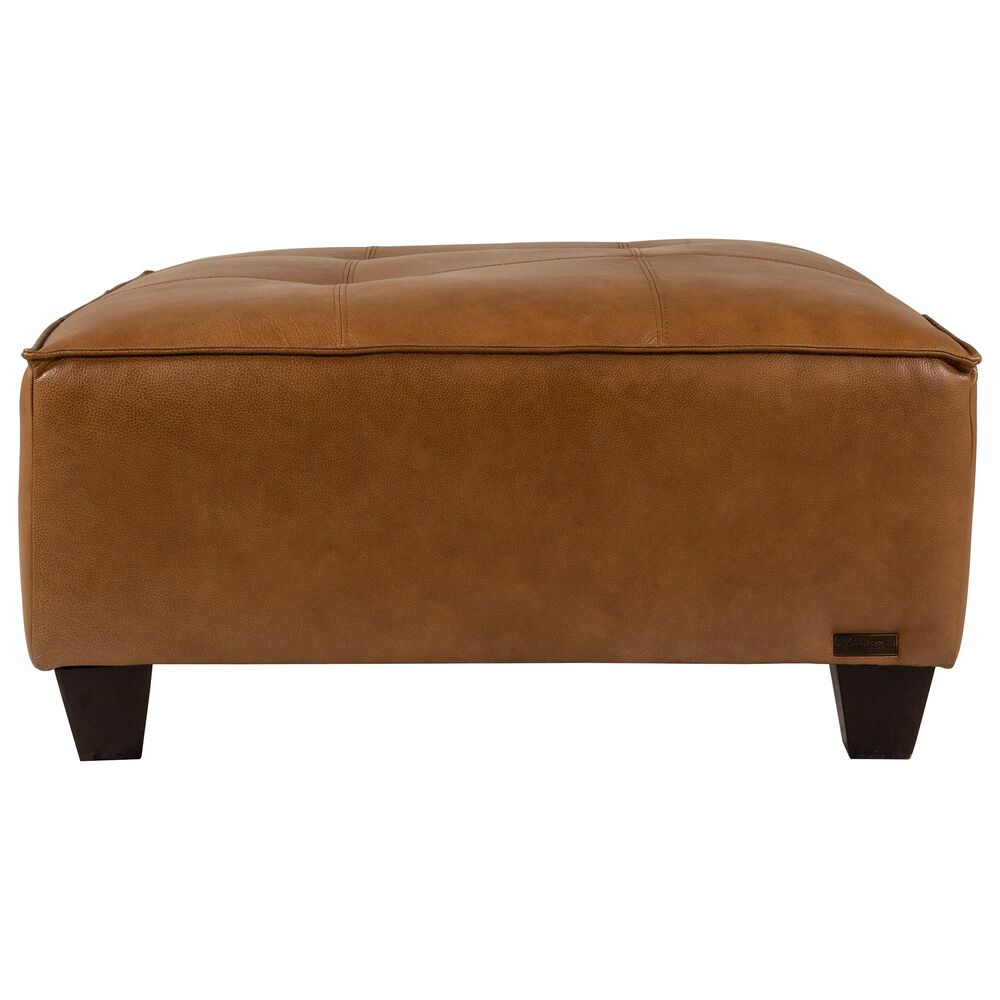 Devon and Claire Westwood Ottoman in Semi Aniline Leather in Camel Brown , , large