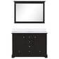Lexora Home Dukes 48" Double Bathroom Vanity in Espresso with 2 cm White Cultured Marble Top, Rectangular Sinks and 46" Mirror, , large