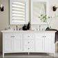 James Martin Vanities Palisades 72" Double Bathroom Vanity in Bright White with 3 cm Eternal Marfil Quartz Top and Rectangular Sinks, , large