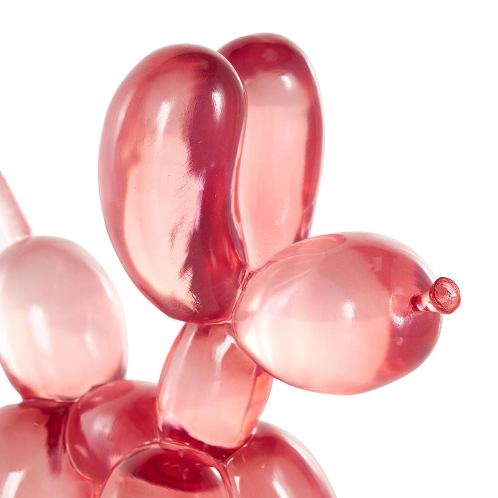 Maple and Jade Dog Tinted Ballon Decorative Sculpture in Pink, , large
