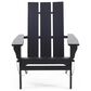 Hearth and Haven Zuma Outdoor Foldable Adirondack Chair in Black, , large