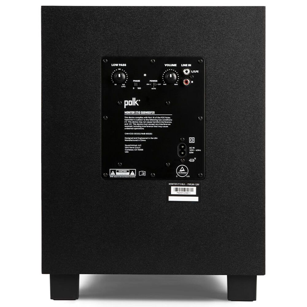 Polk Monitor XT10 100W Subwoofer in Black, , large