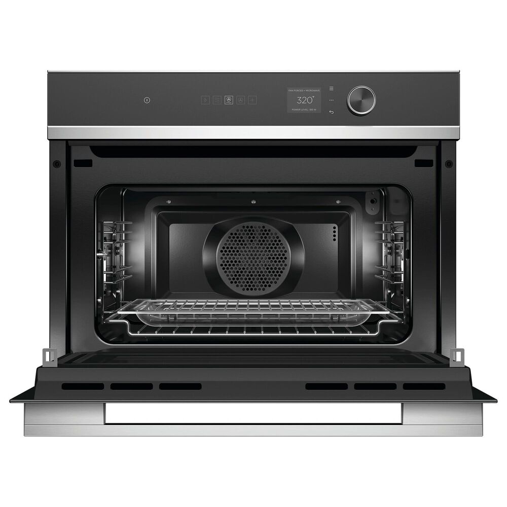 Fisher and Paykel Series 7 24" Contemporary Smart Compact Convection Speed Oven in Black, , large
