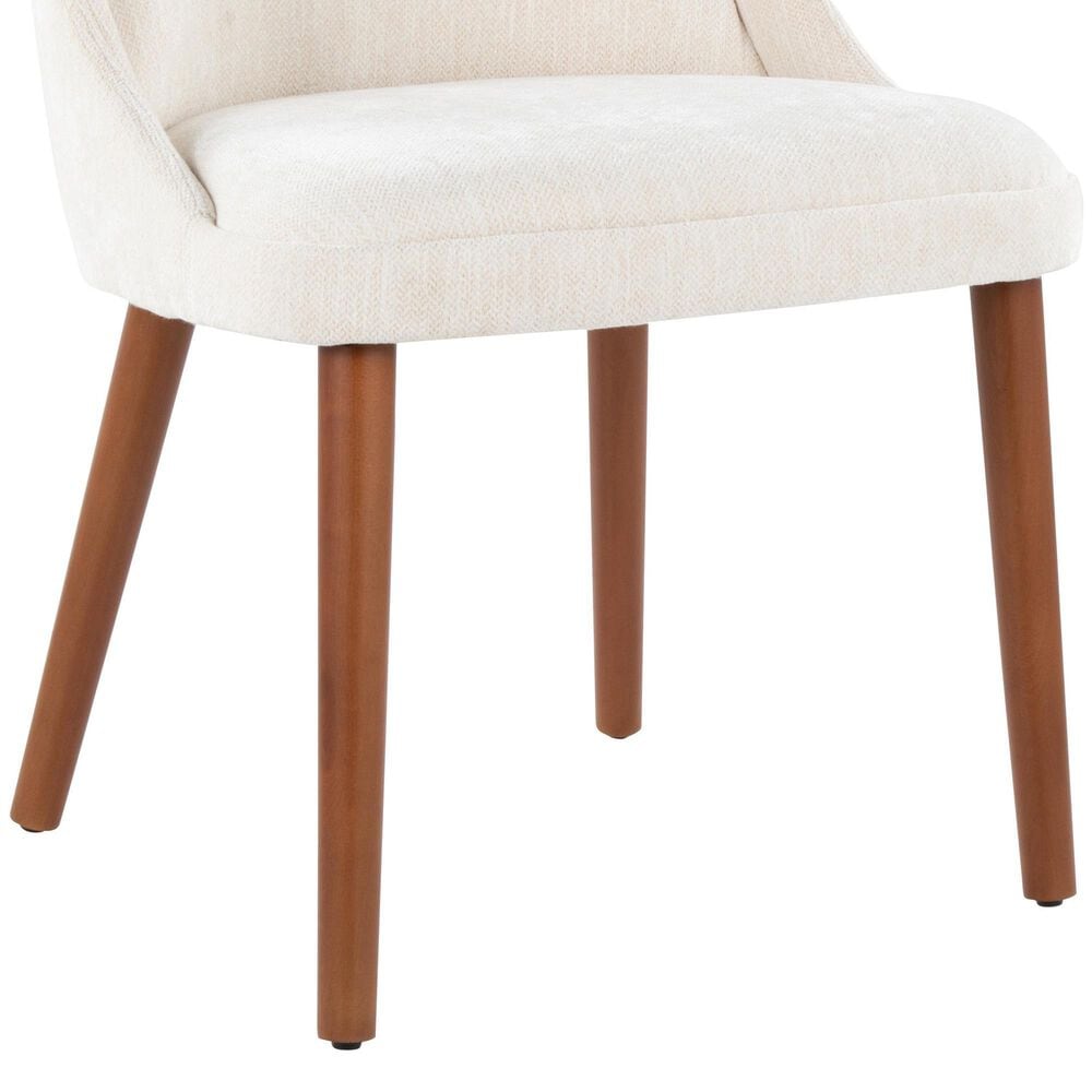 Lumisource Rina Side Chair with Cream Cushion in Walnut &#40;Set of 2&#41;, , large