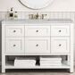 James Martin Vanities Breckenridge 48" Single Bathroom Vanity in Bright White with 3 cm Victorian Silver Quartz Top and Rectangular Sink, , large