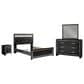 Ashley Kaydell 4-Piece Queen Upholstered Bed Set in Black and Dark Gray, , large