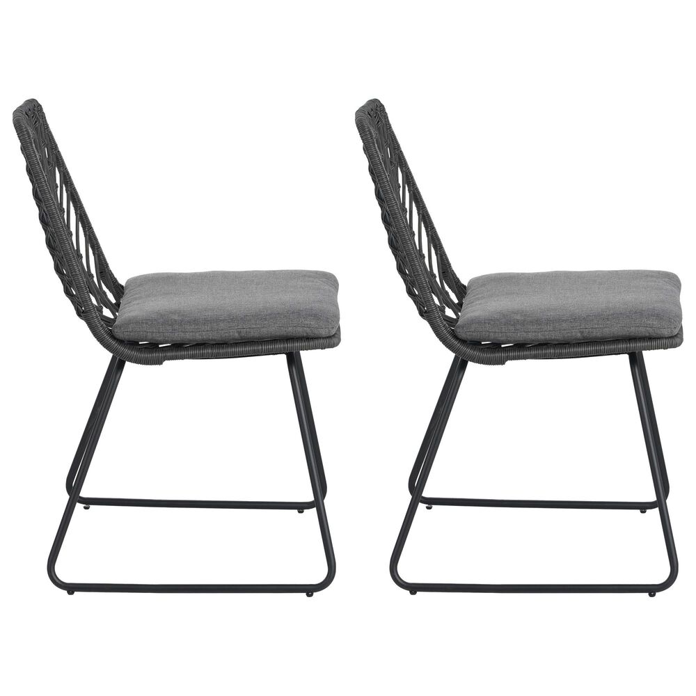 Hearth and Haven Deja Patio Chair with Gray Cushion in Gray &#40;Set of 2&#41;, , large