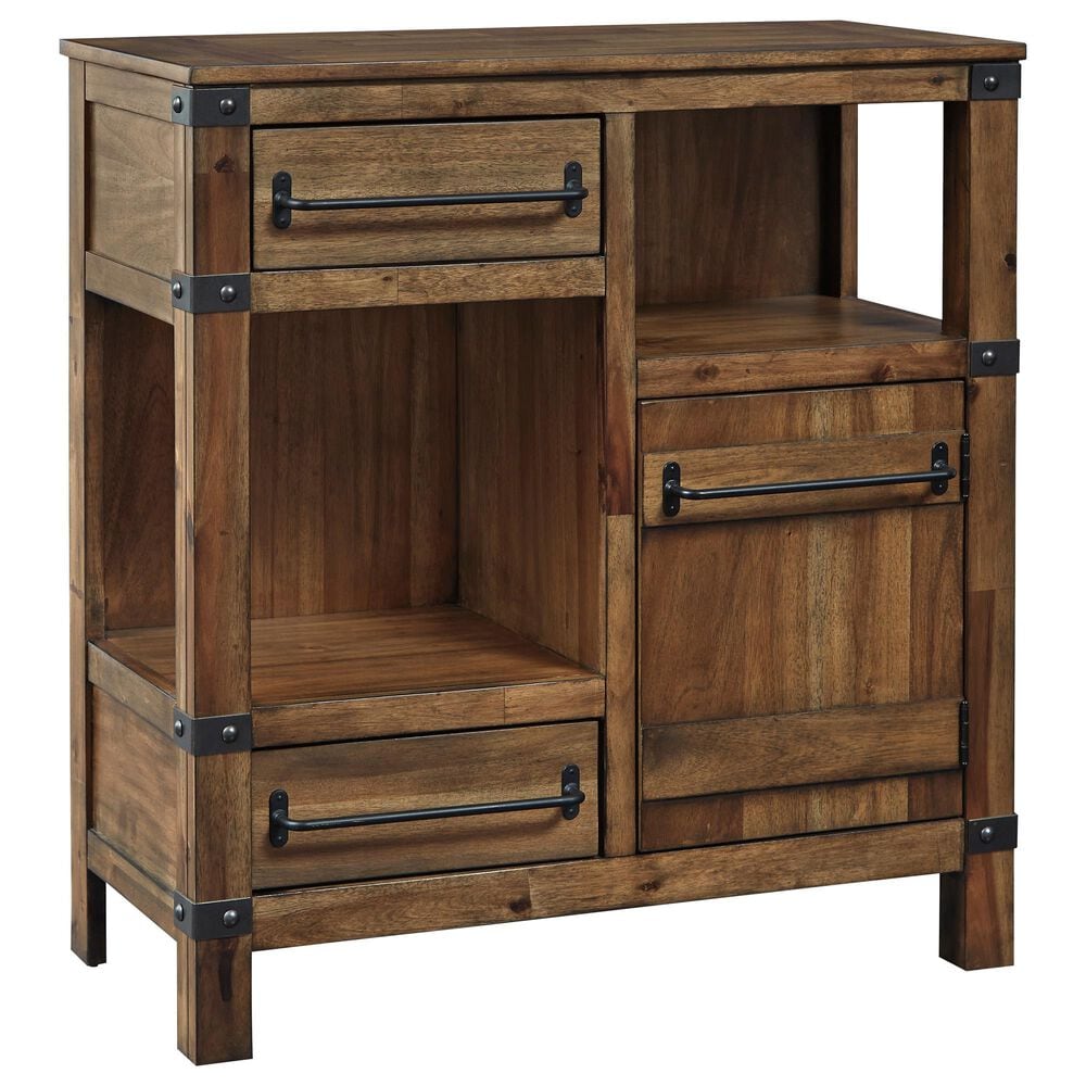 Ashley Roybeck Accent Cabinet in Light Brown and Bronze, , large