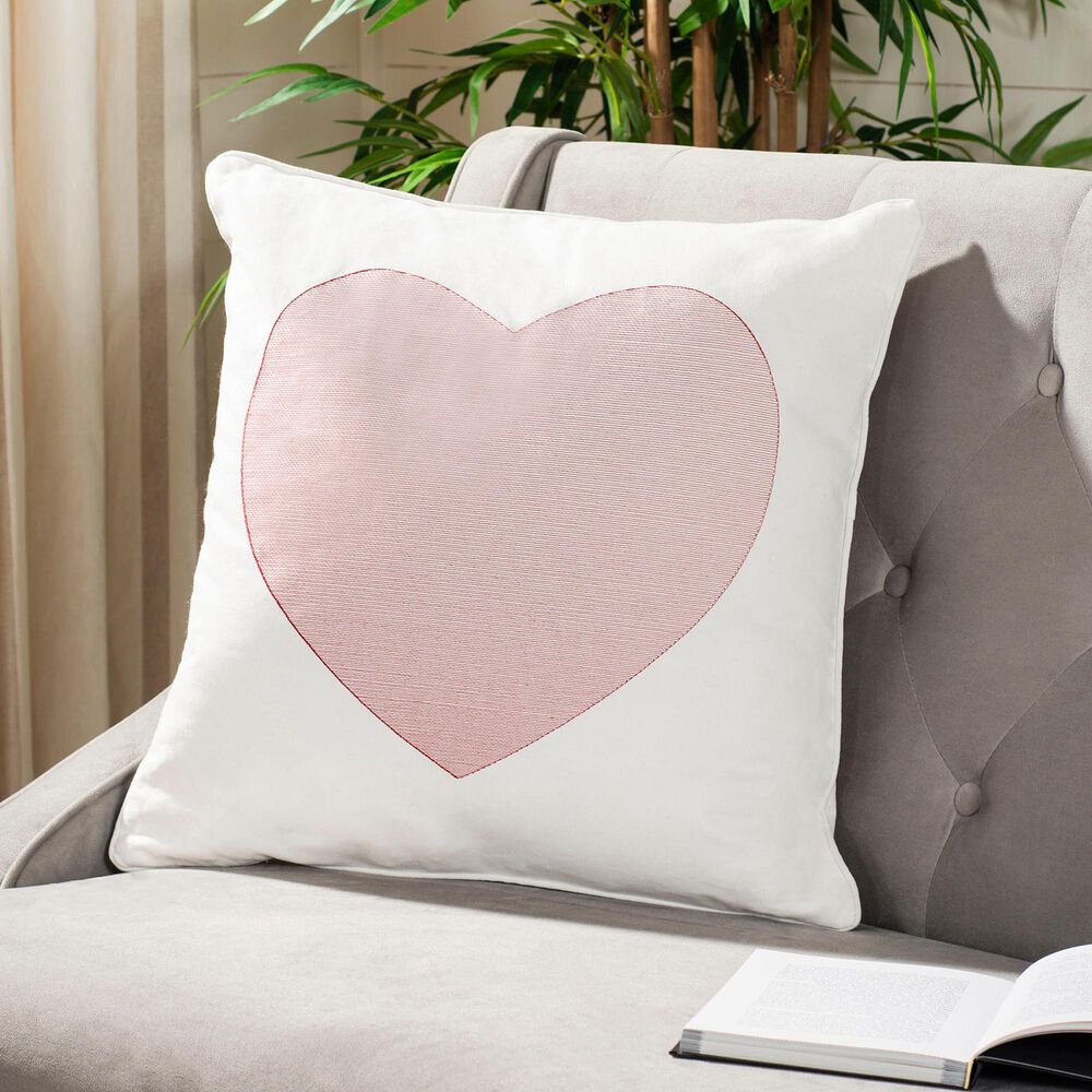 Safavieh Avery 20" Pillow in White and Red, , large