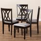 Baxton Studio Reneau Side Chair with Gray Cushion in Espresso Brown (Set of 4), , large