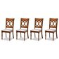 Baxton Studio Lucie Side Chair with Grey Cushion in Walnut Brown (Set of 4), , large