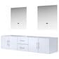 Lexora Home Geneva 80" Double Bathroom Vanity Cabinet Only in Glossy White and 30" LED Mirrors, , large
