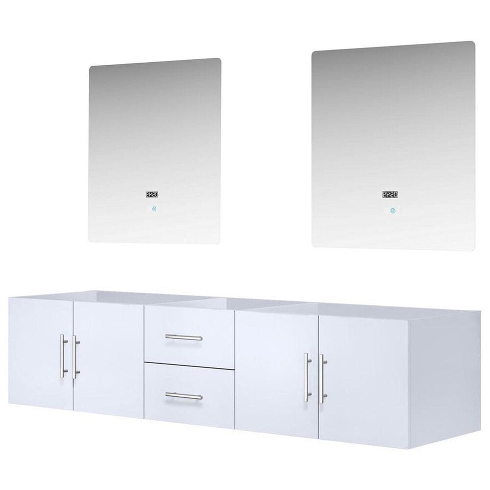 Lexora Home Geneva 80" Double Bathroom Vanity Cabinet Only in Glossy White and 30" LED Mirrors, , large