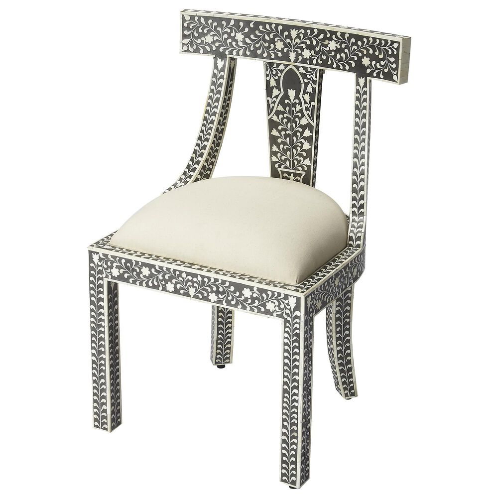 Butler Bone Inlay Accent Chair in Black, , large