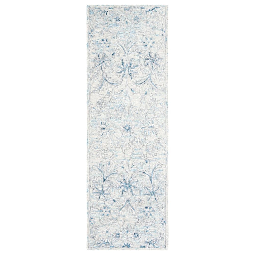 Safavieh Micro-Loop MLP506M 2"3" x 7" Light Blue and Ivory Runner, , large