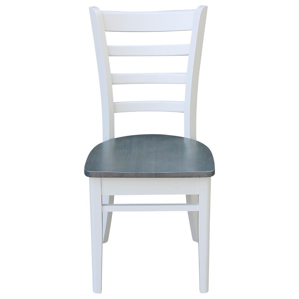 International Concepts Modern Farmhouse Solid Wood Emily 3-Piece Dining Set in White/Heather Gray, , large