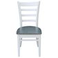 International Concepts Modern Farmhouse Solid Wood Emily 3-Piece Dining Set in White/Heather Gray, , large