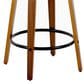 LumiSource Lombardi 26" Swivel Counter Stool with Espresso Faux Leather Upholstery in Walnut and Black (Set of 2), , large