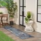 Nourison Garden Oasis GOA02 Navy 2" x 8" Indoor/Outdoor Runner, , large