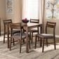 Baxton Studio Lovy 5-Piece Square Dining Set with Gray Fabric in Dark Walnut, , large