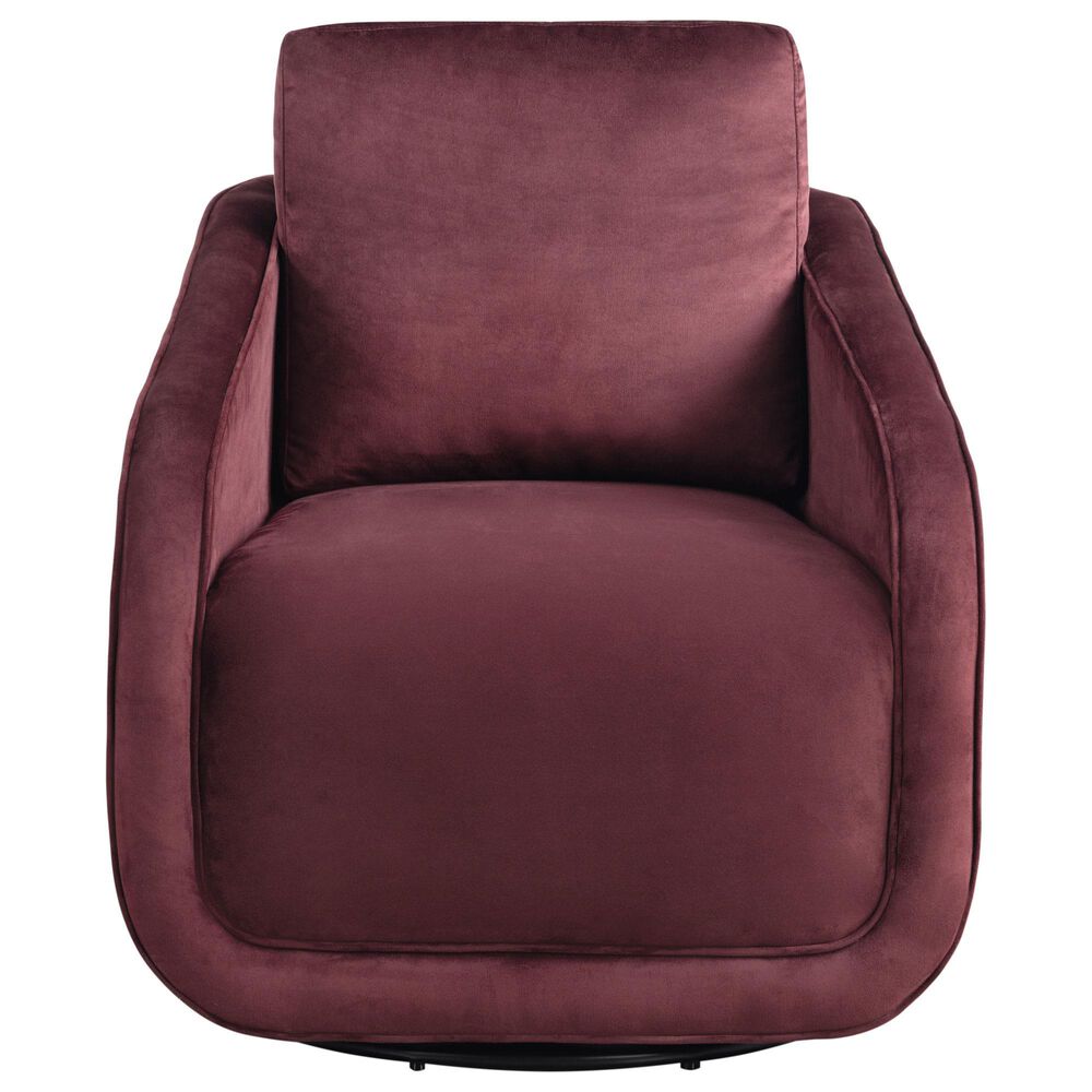 Lifestyle Solutions Lydia Swivel Accent Chair in Plum, , large