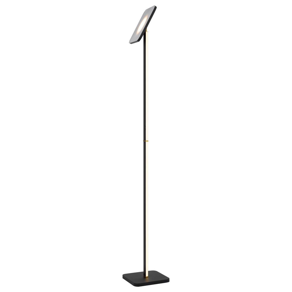 Cal Lighting Stratos Torchiere Floor Lamp in Sand Black and Antique Brass, , large
