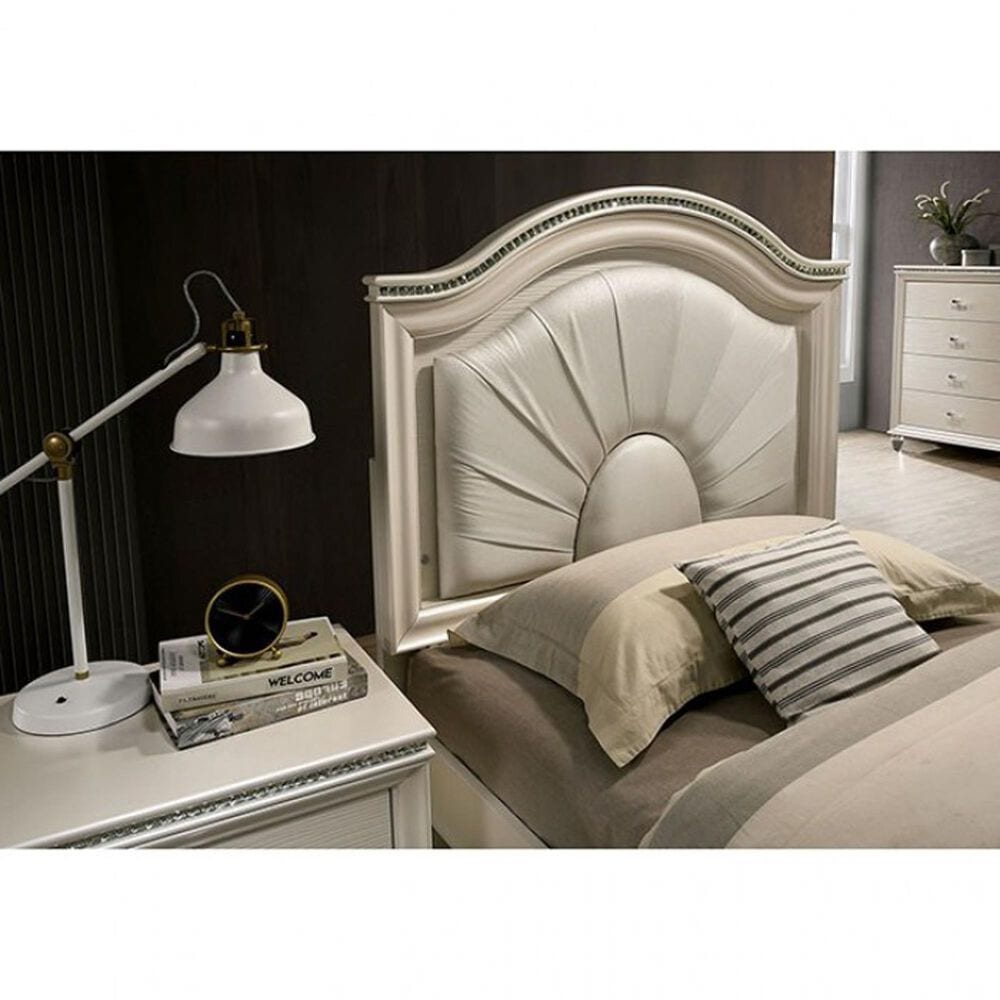 Furniture of America Allie Full Panel Bed without Trundle in Pearl White, , large