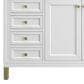 James Martin Vanities Chicago 60" Single Bathroom Vanity in Glossy White with 3 cm Ethereal Noctis Quartz Top and Rectangular Sink, , large