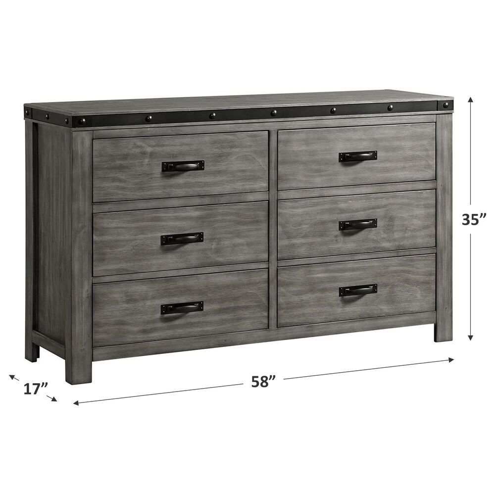 Mayberry Hill Wade 6-Drawer Dresser in Brushed Ash Gray, , large