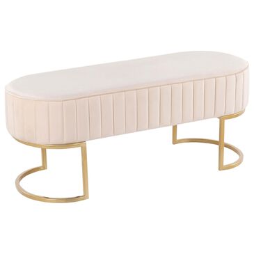Lumisource Demi Bench in Cream/Gold, , large