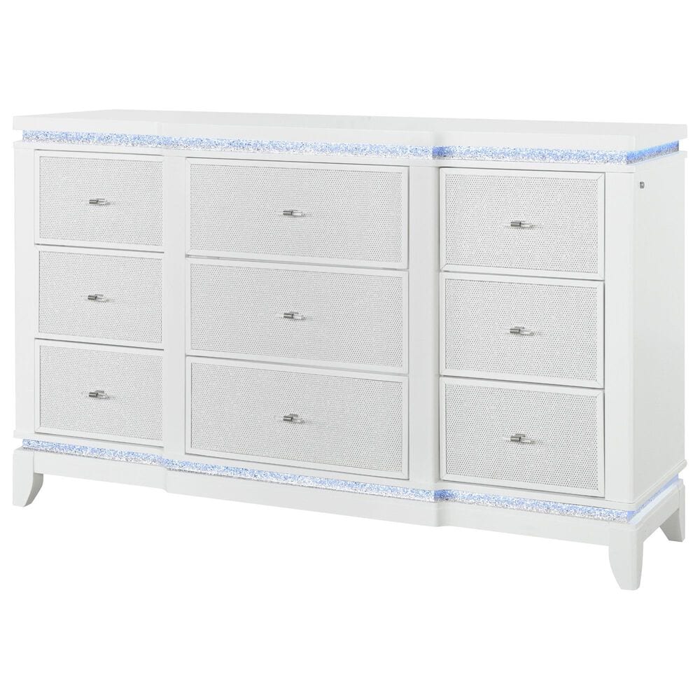 Global Furniture USA Alina 3-Piece Queen Upholstered Panel Bedroom Set in White, , large