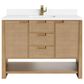James Martin Vanities Solene 48" Single Bathroom Vanity in Seaside Oak with Single Hole 3 cm White Zeus Quartz Top and Rectangular Sink, , large