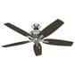 Hunter Newsome 52" Ceiling Fan with Lights in Brushed Nickel, , large