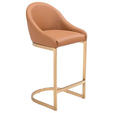 Zuo Modern Scott Counter Chair in Tan/Gold, , large