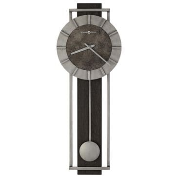 Howard Miller Oscar Wall Clock in Aged Silver and Satin Ebony, , large