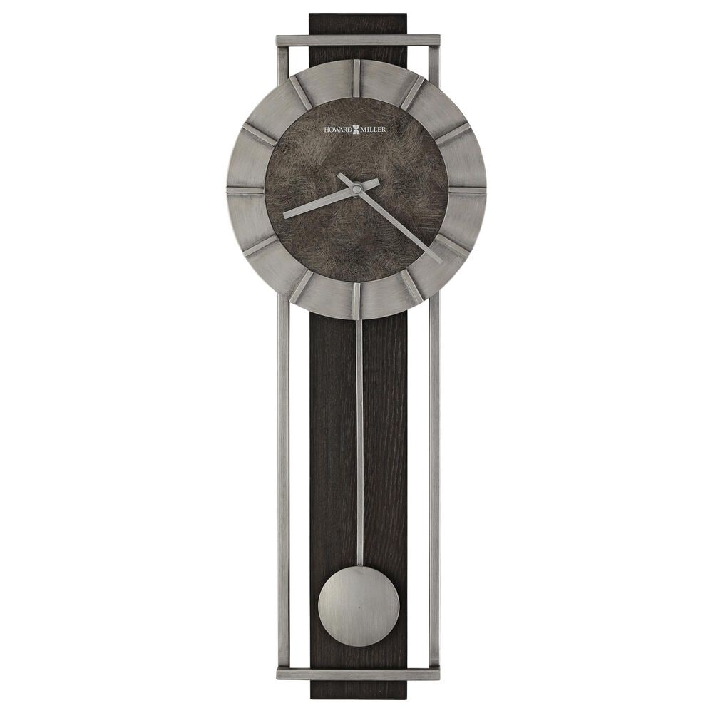 Howard Miller Oscar Wall Clock in Aged Silver and Satin Ebony, , large