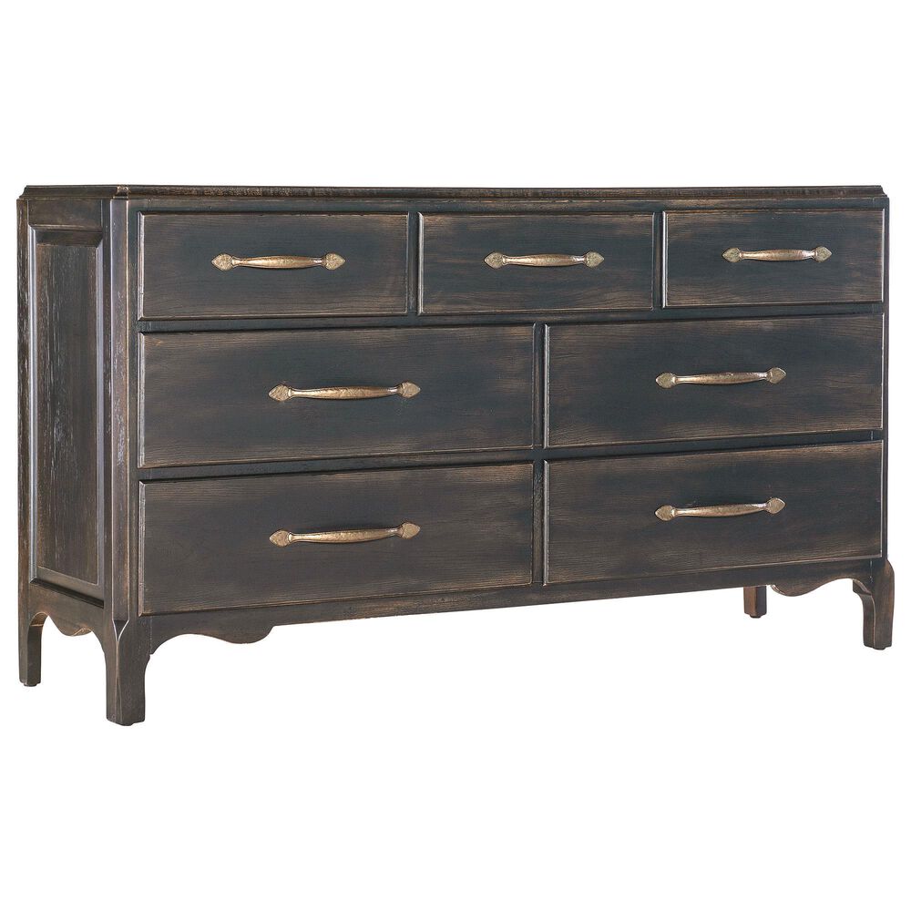 Hooker Furniture Americana 7-Drawer Dresser in Black and Antique Bronze, , large