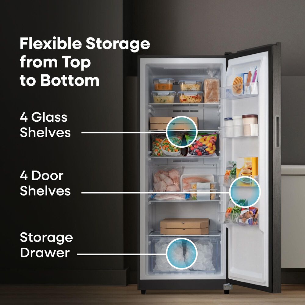 Element 17 Cu. Ft. Upright Convertible Freezer/Refrigerator in Stainless Steel, , large