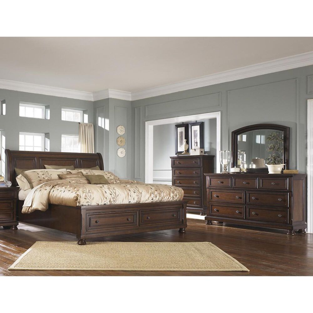 Millenium Porter 4-Piece Queen Sleigh Bedroom Set in Rustic Brown, , large